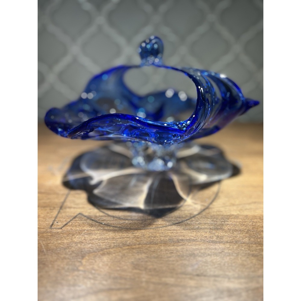 Vintage Shannon Crystal Blown Cobalt Blue Bowl